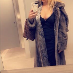 Luxurious Gray Fur Coat